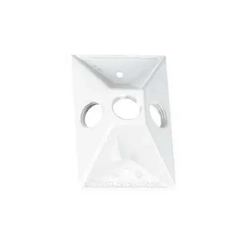 BWF 813W-1 Lampholder Cover, 4-1/2 in L, 2-7/8 in W, Rectangular, Metal, White
