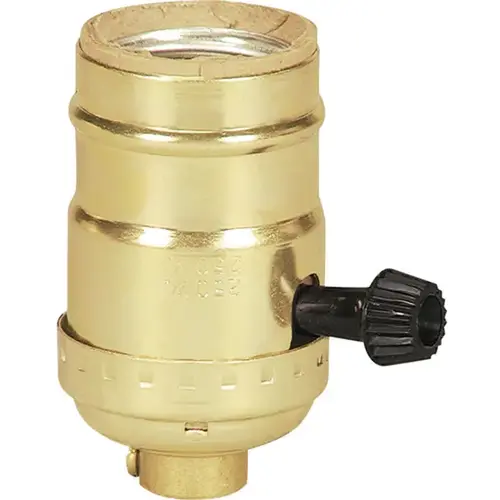 Eaton 925ABD-BOX Electrolier Lamp Holder Brass 3-Way with Turn Knob