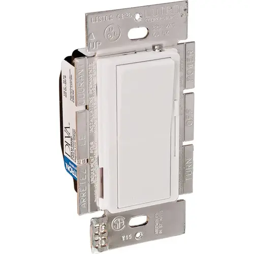 Hafele 820.66.752 Lutron Wall Dimming Control, Diva, 2 Wire Low Voltage (LV) White White