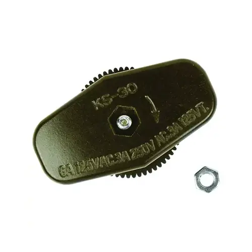Jandorf 60180 Switch, 3/6 A, 125/250 V, 2-Teeth Terminals Terminal, Brown