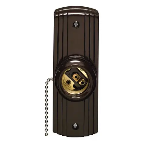 Leviton C20-05235-000 Pull Chain Lampholder 600 W 250 V Medium Brown