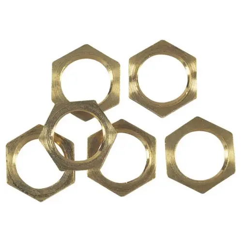 Westinghouse 70621 Brass Tapped 1/8 In. IP Lamp Fixture Lock Nut (6-Piece)