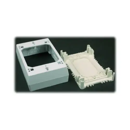 Wiremold NMW3 NMW Outlet Box, 1 -Gang, Plastic, White, Wall Mounting
