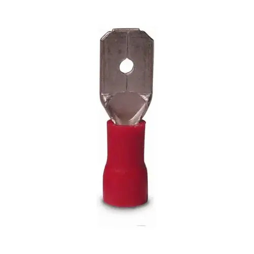 GB 20-141M Disconnect Terminal, 600 V, 22 to 16 AWG Wire, 1/4 in Stud, Vinyl Insulation, Red - pack of 18