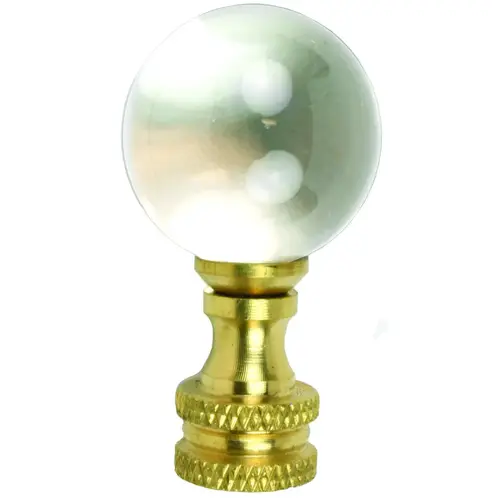 Jandorf 60112 Ball Finial, Glass Brass Finish