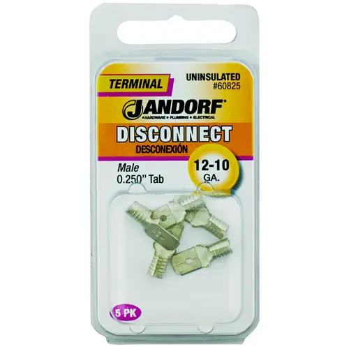 Jandorf 60825 Disconnect Terminal, 12 to 10 AWG Wire, Copper Contact - pack of 5