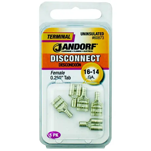 Jandorf 60873 Disconnect Terminal, 16 to 14 AWG Wire, Copper Contact - pack of 5