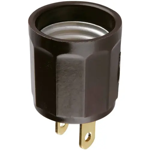 Leviton 007-61 600W 125V Brown Outlet to Light Socket Adapter