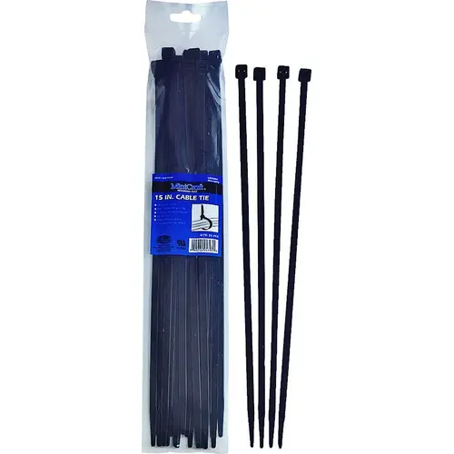 ProSource CT0806/CV380W Cable Tie, 96 mm Max Bundle Dia, Self-Lock Locking, Nylon, Black - pack of 25