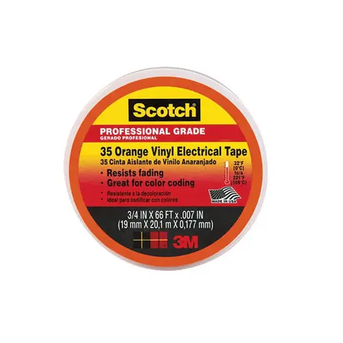 SCOTCH 10869-DL-5 Electrical Tape 3/4" W X 66 ft. L Orange Vinyl Orange