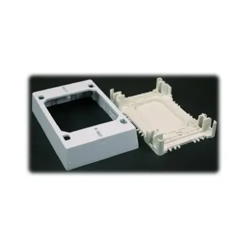 Wiremold NMW35 NMW Outlet Box, 1 -Gang, 0 -Knockout, Plastic, White, Wall Mounting
