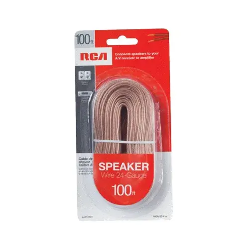 AUDIOVOX AH100RV 100-Ft. 24 Gauge Clear Speaker Wire