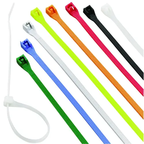 Calterm 73240 Cable Tie, 6/6 Nylon, Assorted - pack of 100