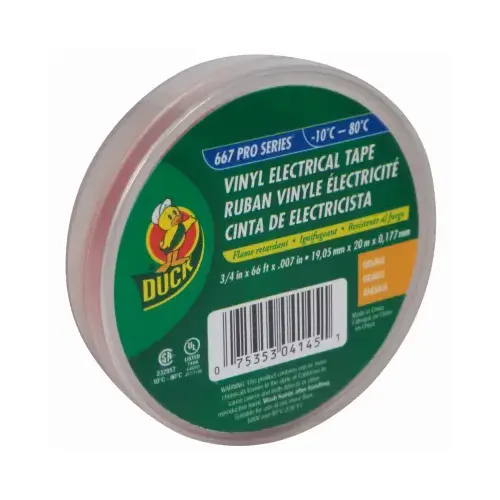 DUCK 299005 Electrical Tape 3/4" W X 66 ft. L Orange Vinyl Orange