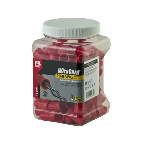 GB 16-006N WireGard -6 Wire Connector, 18 to 10 AWG Wire, Steel Contact, Polypropylene Housing Material, Red - pack of 125