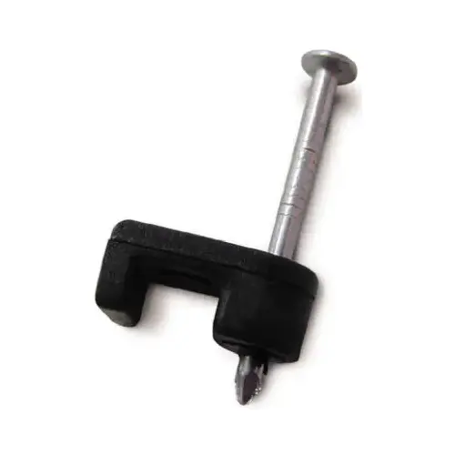 GB PSB-1650T Cable Staple, 1/4 in W Crown, Polyethylene Black - pack of 25