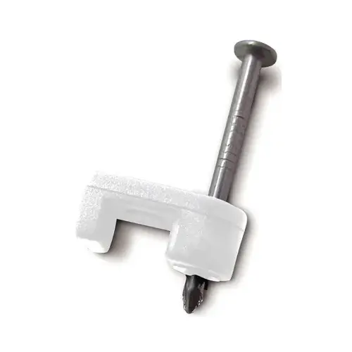 GB PSW-160 Cable Staple, 3/16 in W Crown, Polyethylene, Zinc White - pack of 100
