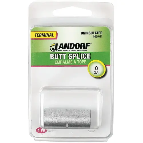Jandorf 60761 Butt Splice Connector, #0 AWG Wire, Copper Contact