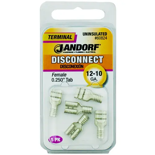 Jandorf 60824 Disconnect Terminal, 12 to 10 AWG Wire, Copper Contact - pack of 5