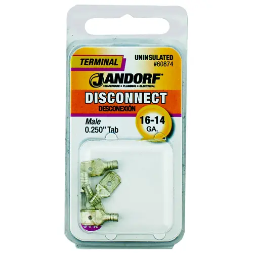Jandorf 60874 Disconnect Terminal, 16 to 14 AWG Wire, Copper Contact - pack of 5
