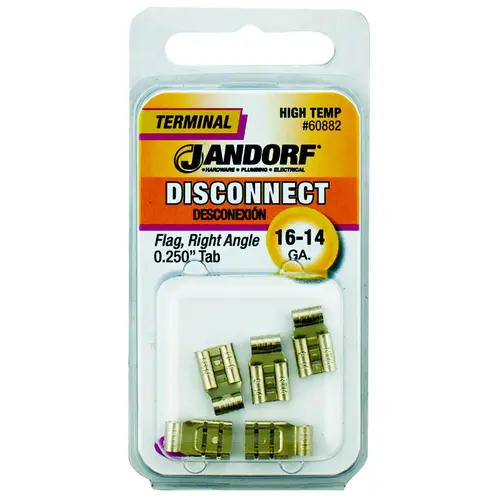 Jandorf 60882 Disconnect Terminal, 16 to 14 AWG Wire, Copper Contact - pack of 5