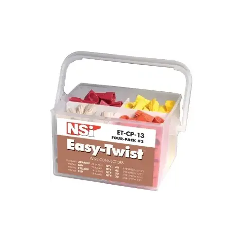 NSi Industries ET-CP-13 Easy-Twist Wire Connector, Thermoplastic Housing Material, Orange/Red/Tan/Yellow