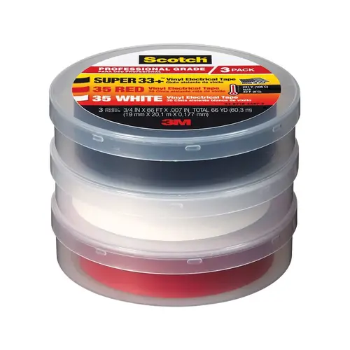 SCOTCH 6132-10828/6 Electrical Tape 3/4" W X 66 ft. L Multicolored Vinyl Multicolored