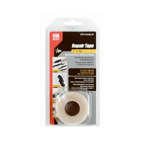 ECM INDUSTRIES LLC HTP-1010CLR Self-Sealing Silicone Repair Tape, Clear, 1-In. x 10-Ft.