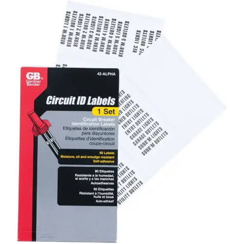 Gardner Bender 42-ALPHA Nylon Impregnated Cloth Circuit Breaker Wire Label Set