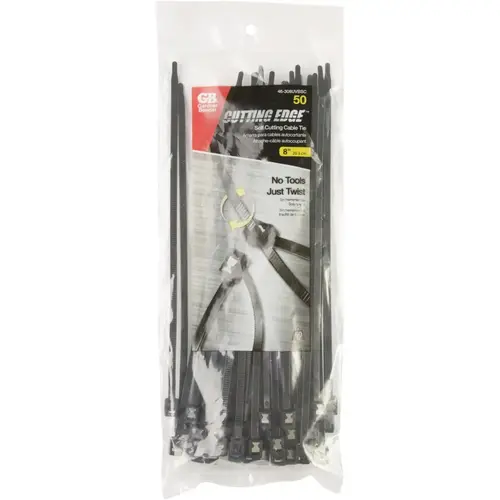 Gardner Bender 46-308UVBSC Cutting Edge 8 In. Black Nylon Self-Cutting Cable Tie - pack of 50