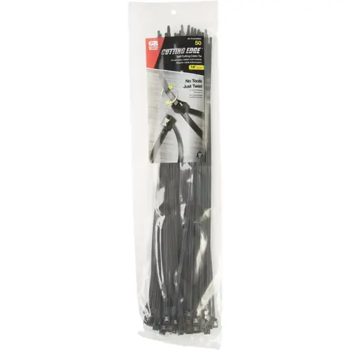 Gardner Bender 46-314UVBSC Cutting Edge 14 In. x 0.17 In. Black Nylon Self-Cutting Cable Tie - pack of 50