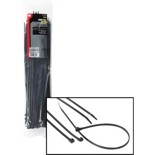 Gardner Bender 46-315UVB 14 In. x 0.17 In. Black Nylon Ultra Violet Cable Tie - pack of 100