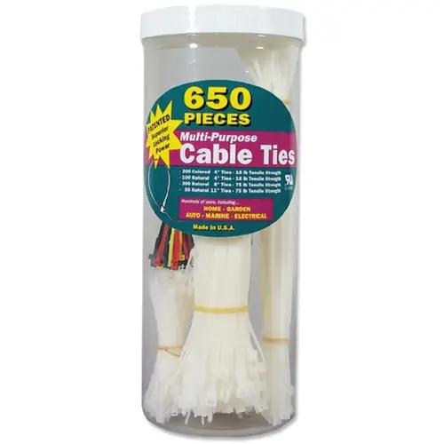 Gardner Bender 65001 CANISTER TIE CABLE ASSRT 650PC - pack of 650