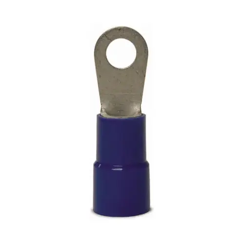 GB 14-097 Ring Terminal, 600 V, 6 AWG Wire, 1/2 in Stud, Vinyl Insulation, Blue - pack of 4