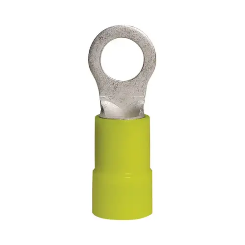 GB 14-098 Ring Terminal, 600 V, 4 AWG Wire, 3/8 in Stud, Vinyl Insulation, Yellow - pack of 4