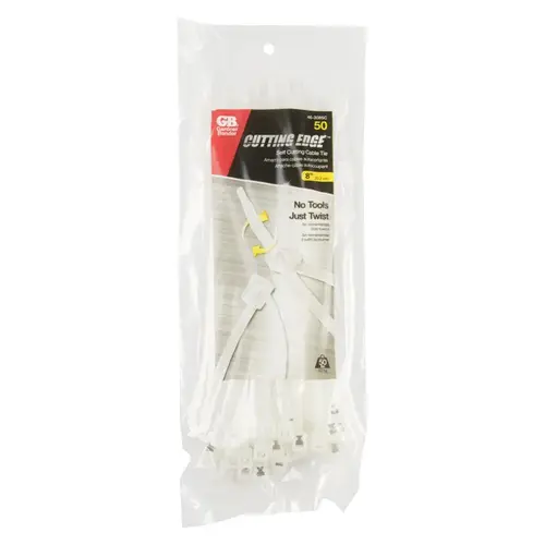 GB 46-308SC Cable Tie, Double-Lock Locking, 6/6 Nylon, Natural - pack of 50
