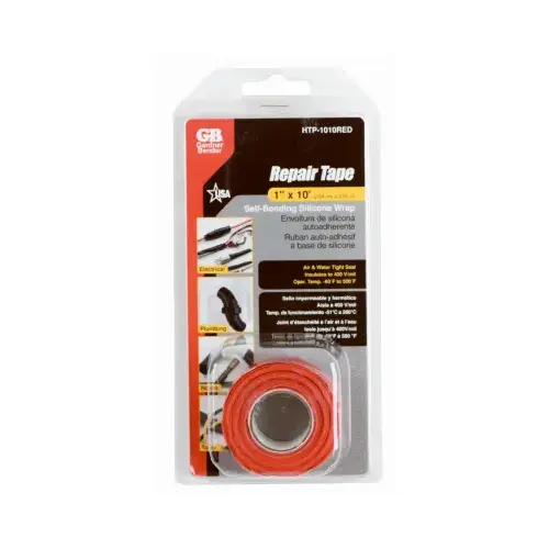 GB HTP-1010RED Repair Tape, 10 ft L, 1 in W, Red