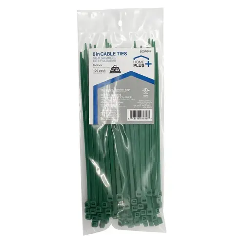 Home Plus LH-S-200-8-GN Cable Tie 8" L Green Green
