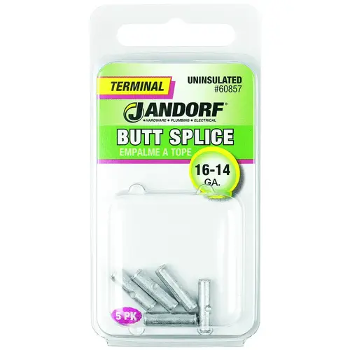 Jandorf 60857 Butt Splice Connector, 16 to 14 AWG Wire, Copper Contact - pack of 5