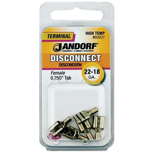 Jandorf 60937 Disconnect Terminal, 22 to 18 AWG Wire