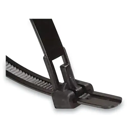 Anchor Industries B11S0CR Resealable Cable Ties, 50 lb Tensile Strength, 11.1 in L, UV, Black, 100 Ea/Bag - pack of 5000