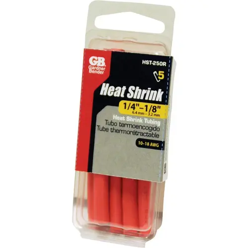 Gardner Bender HST-250R Thin-Wall Polyolefin 1/4 In. x 4 In. Heat Shrink Tubing Red
