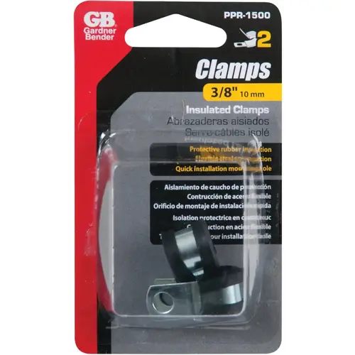 Gardner Bender PPR-1500 3/8 In. Steel w/Rubber Insert Black Cable Clamp - pack of 2