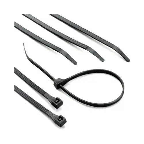 GB 45-308UVB Cable Tie, Double-Lock Locking, 6/6 Nylon, Black - pack of 15