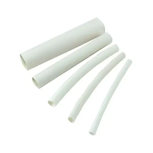 GB HST-187W Heat Shrink Tubing, 3/16 in Expanded, 3/32 in Recovered Dia, 4 in L, Polyolefin, White - pack of 5