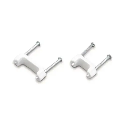 GB PS-225BG Cable Staple, 1/2 in W Crown, Plastic/Polyethylene White - pack of 225