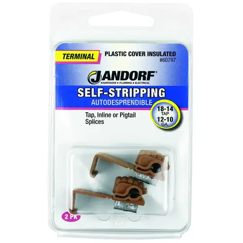 Jandorf 60797 Terminal, 18 to 14 AWG Wire, Plastic Insulation, Brown