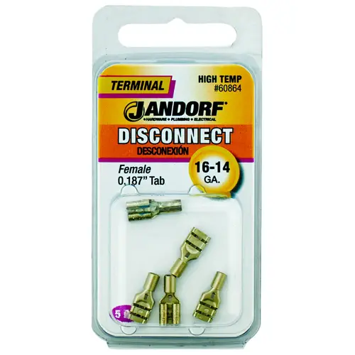 Jandorf 60864 Disconnect Terminal, 16 to 14 AWG Wire - pack of 5