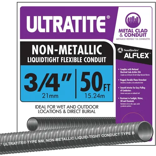 Southwire 55094322 3/4 In. x 50 Ft. Flexible Non-Metallic Liquid Tight Conduit