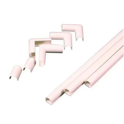 Wiremold C100 CordMate Cord Channel Kit, Plastic, Ivory